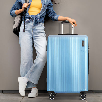 LUGG 76.5 x 50.5 x 30cm Vacay Suitcase ABS Luggage with TSA Indent Lock, Aluminium Trolley Handle, 360° Spinner Wheels, Water-Resistant & Durable Material - Airline Compatible (28inch)