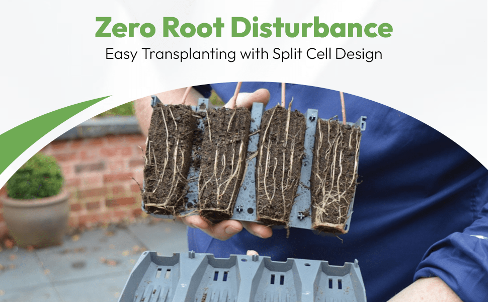 28 Cell Deep Rootrainer Propagator Garland Deep Root Success Kit Reusable Deep cell Root trainers Plug Plant Seed Root Tray Trainer Propagator Deep root success Kit Deep root seed starting trays 12cm Deep