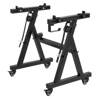 1PC Keyboard Stand with Wheels, Z-Shaped Heavy-Duty Piano Stand, Adjustable Portable Piano Keyboard Stand, Suitable for 54-Key, 61-Key, and 88-Key Electronic Keyboards