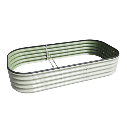 Oval Elevated Planter Box Metal Raised Garden Bed, Outdoor Vegetable Fruit Flower Herb Growing Box, 2 Sizes 2 Colours Available