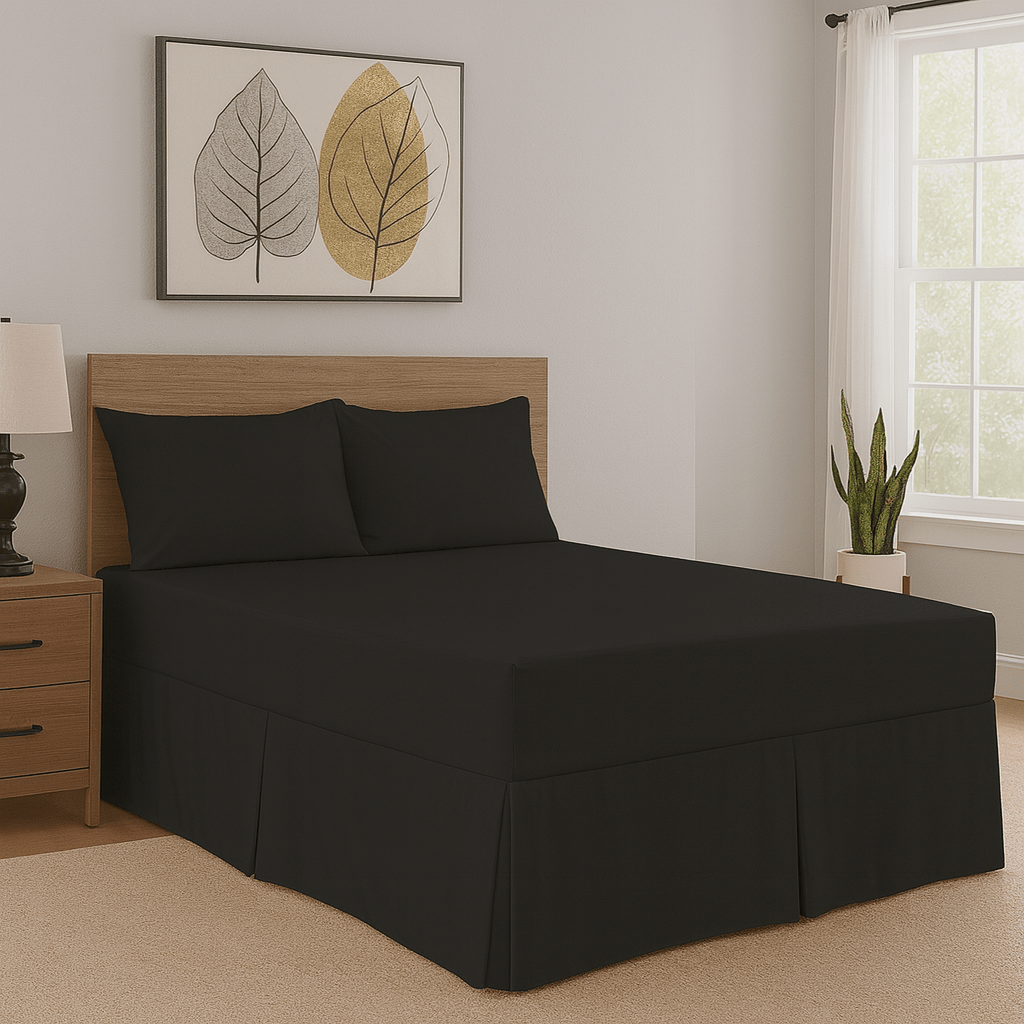 Base Valance Sheets Easy Care Plain Box Pleated Platform Bed Sheets in All Size