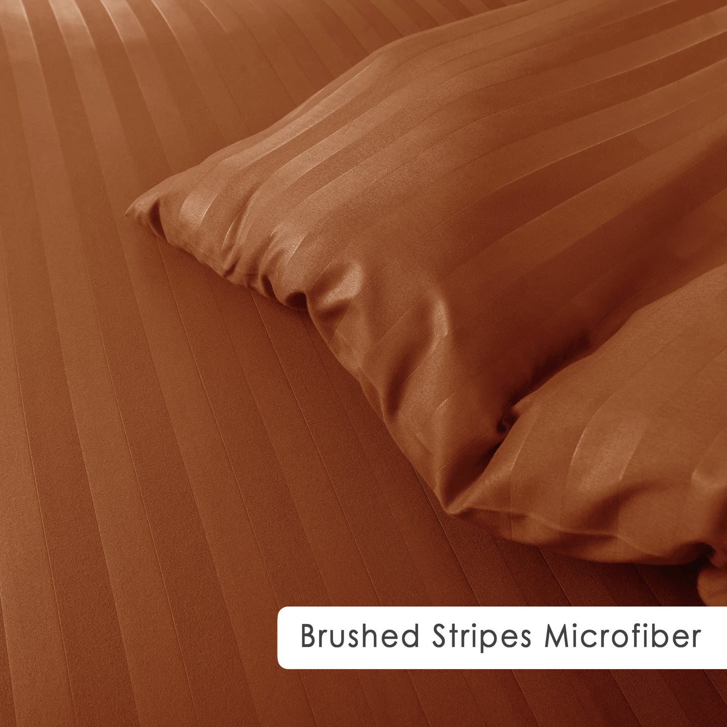 Premium Hotel Quality Satin Stripe Duvet Cover Set Double with Pillowcases | Reversible Soft Quilt Bedding | Easy Care Breathable Luxury Quilt Cover