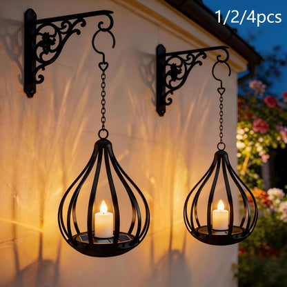 2-In-1 Solar Lantern, Solar Pendant Light, Teardrop-Shaped Candle-Style Lamp with LED Flickering Effect, Ideal for Dining Tables, Gardens, Lawns, And Outdoor Party Decorations, 1/2/4pcs