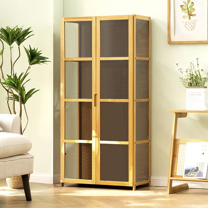 Acrylic Transparent Display Cabinet, Bamboo Collectible Display Cabinet, Cell Storage, Toy Model Display
