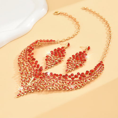 Middle Eastern Hot Selling Exaggerated Necklace Earrings Jewelry Set Fashionable Vintage Luxury Wedding Accessories