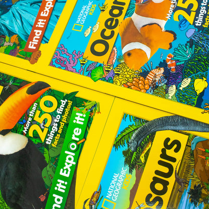 National Geographic Kids Find it! Explore it! 6 Books Collection Set (Animals, Oceans, History, Insects, Around the World & Dinosaurs) ( More Than 250 Things to find, Facts and Photos!)