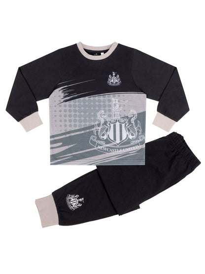 Newcastle United F.C. Long Sleeved Pyjama Set, Black, Stocking filler xmas gift