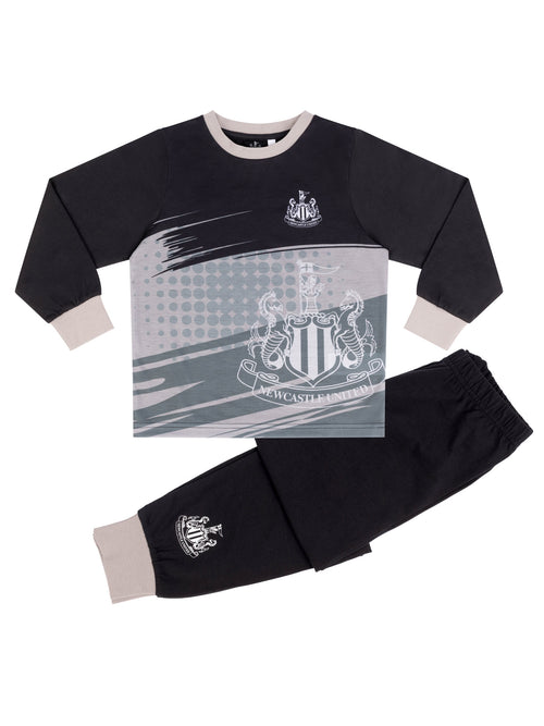 Newcastle United F.C. Long Sleeved Pyjama Set, Black, Stocking filler xmas gift
