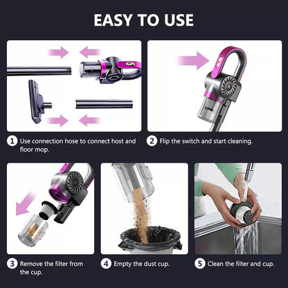 Upgraded 4-In-1 Cordless Handheld Stick Vacuum Cleaner, Super Lightweight Handheld Vacuum - 150W, 8500 Pa Strong Suction, High-Speed Motor, Large Dust Cup, Vacuuming & Mopping & Sweeping, Suitable for Home, Carpet, Office