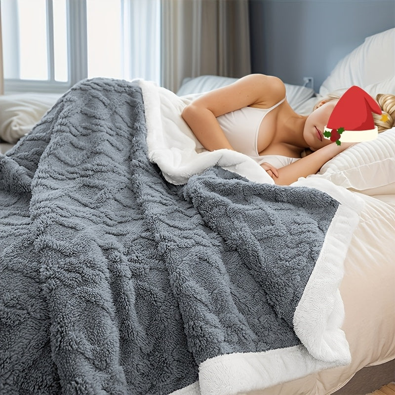 Thickened Throw Blanket, Soft, Cozy Geometric Pattern, Lightweight & Durable for Office Naps, Sofa, Dorms, Gift - 300-350GSM, Machine Washable, Perfect for All Seasons, Local Warehouse