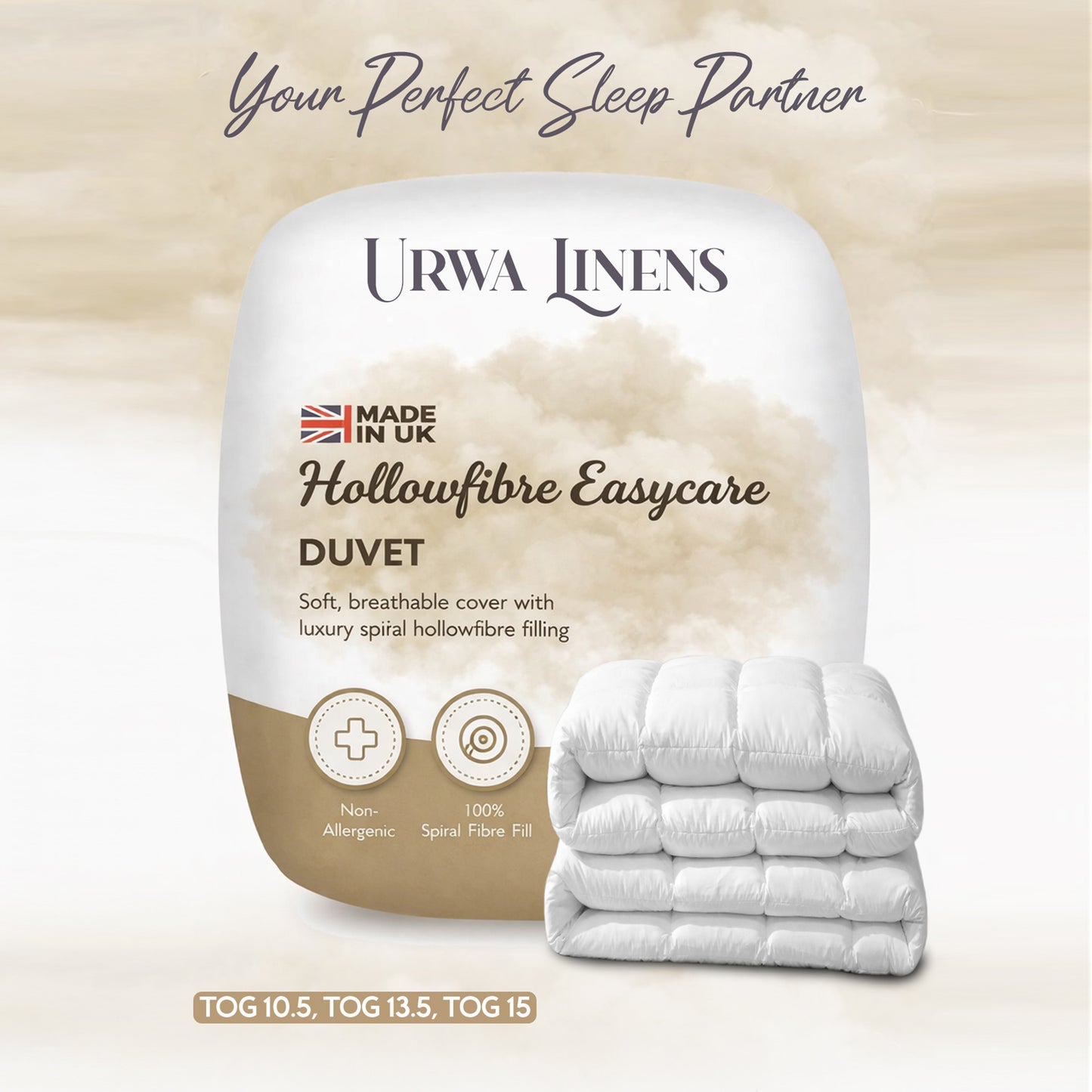 Hotel Quality Feels Like Down Duvet Quilt Luxury Comforter Box Stitched Breathable & Soft Insert Bedding All Seasons Quilt for Summer to Winter Available in 10.5 & 13.5 Tog Single Double King Super King Sizes