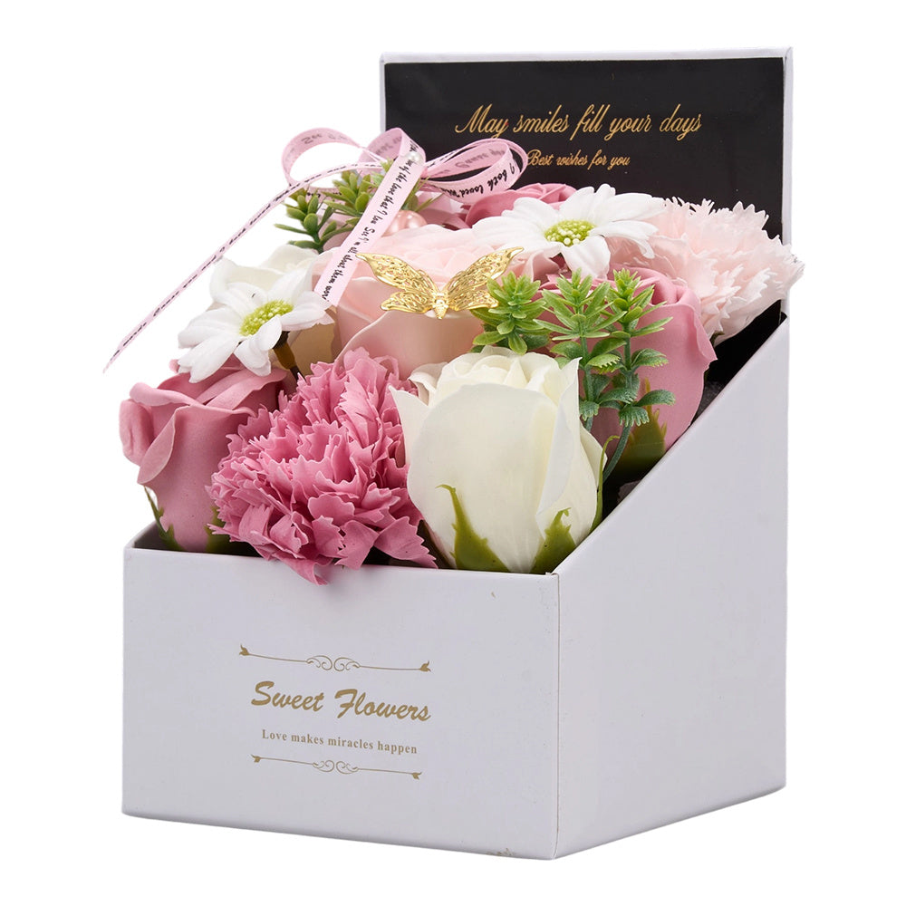 Flower Flower Soap in Gift Box Decorative Soap Artificial Flower Bath Soap for Birthday Valentine'S Day Her Girls Lover Partial soap floral decoration