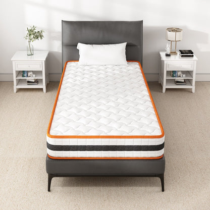 Memory Foam & Pocket Spring Hybrid Mattress | OEKO-TEX Certified | 7-Layer 3D Breathable Fabric | Medium Soft to Medium Firm | Roll-Up Box Delivery | Bedroom Mattress