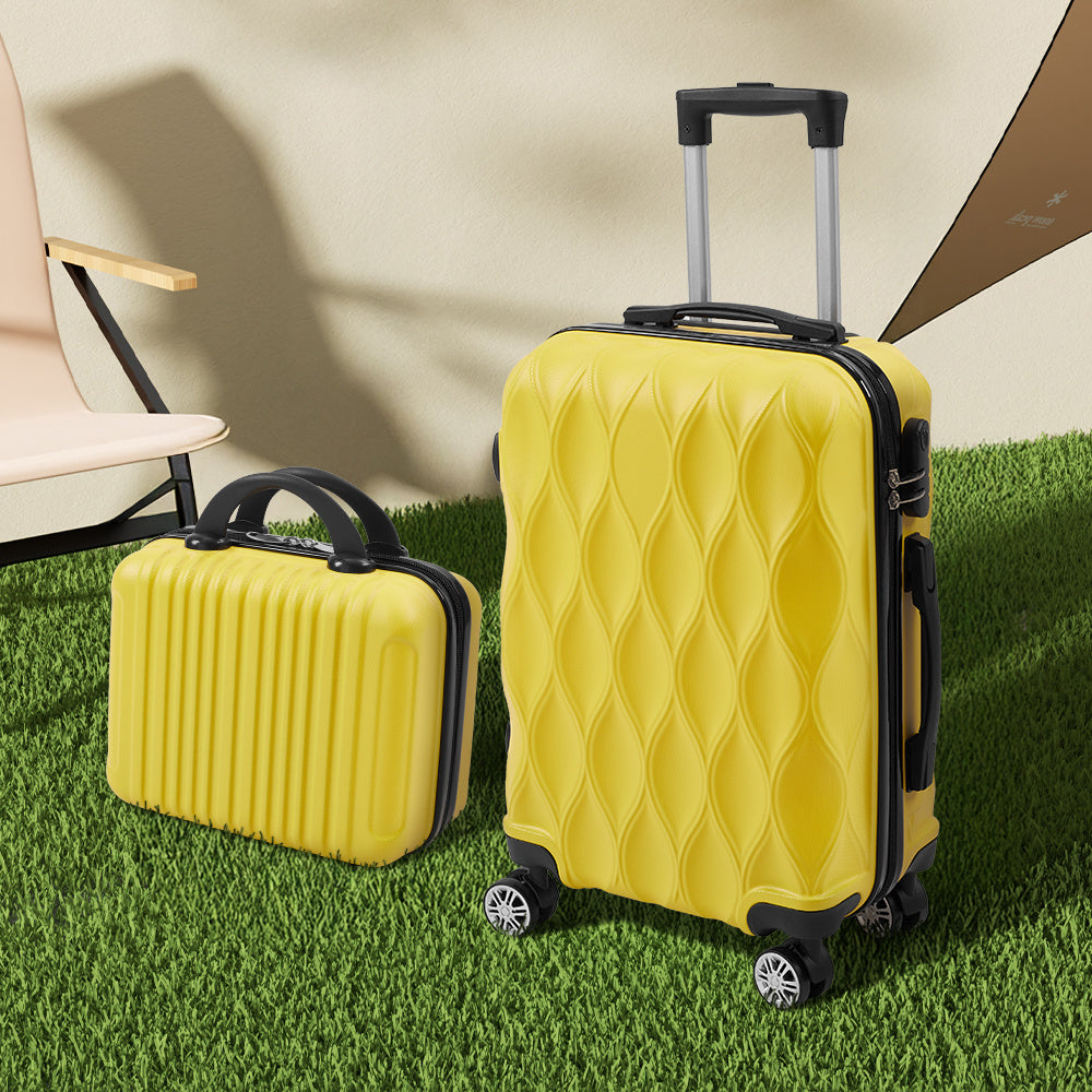 2-Piece Rolling Luggage Set, Travel Suitcase Set with Small Carry-On Case, Versatile Luggage for Daily Travel & Vacation, Sturdy Lightweight Luggage Set with 360° Wheels, Spinner Luggage Set, 20inch+14inch