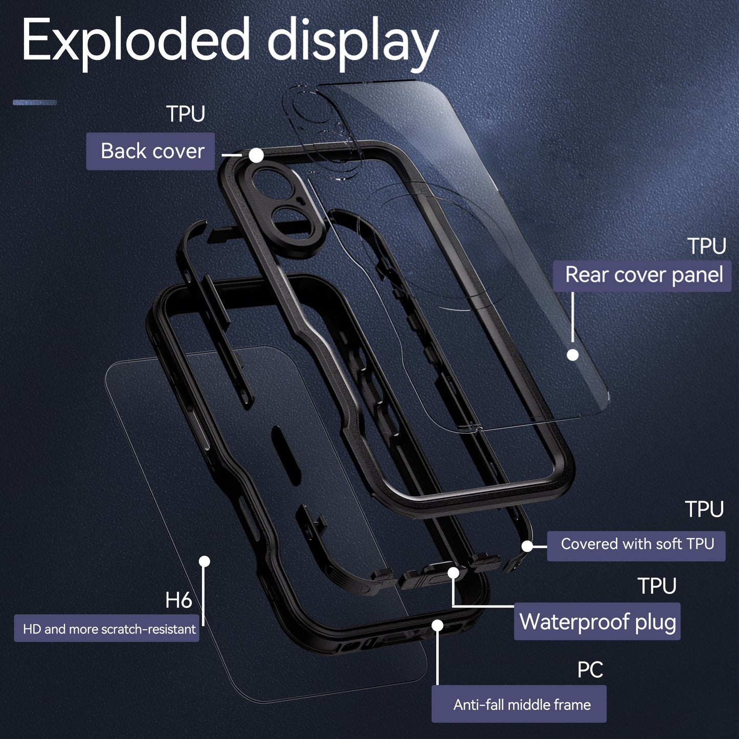 For iPhone 16 Plus 16 Pro Max Waterproof 360° Full Body Case Drop-proof Dustproof Snowproof Built-in Screen Protector Phone Case