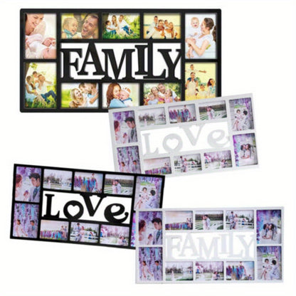 Family Love 10 Multi Aperture Photo Picture Frame Holds 6''X4'' 5''X7'' Photos