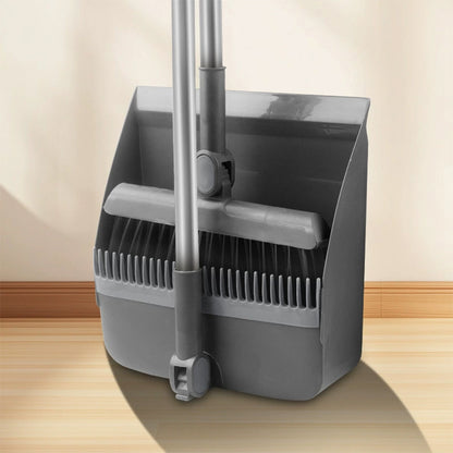3-in-1 Sweeping Set with Broom, Dustpan & Floor Brush - Thick Elastic Bristles, Comb-Tooth Dustpan, Sturdy Home Cleaning Kit for Kitchen, Bathroom & Living Areas