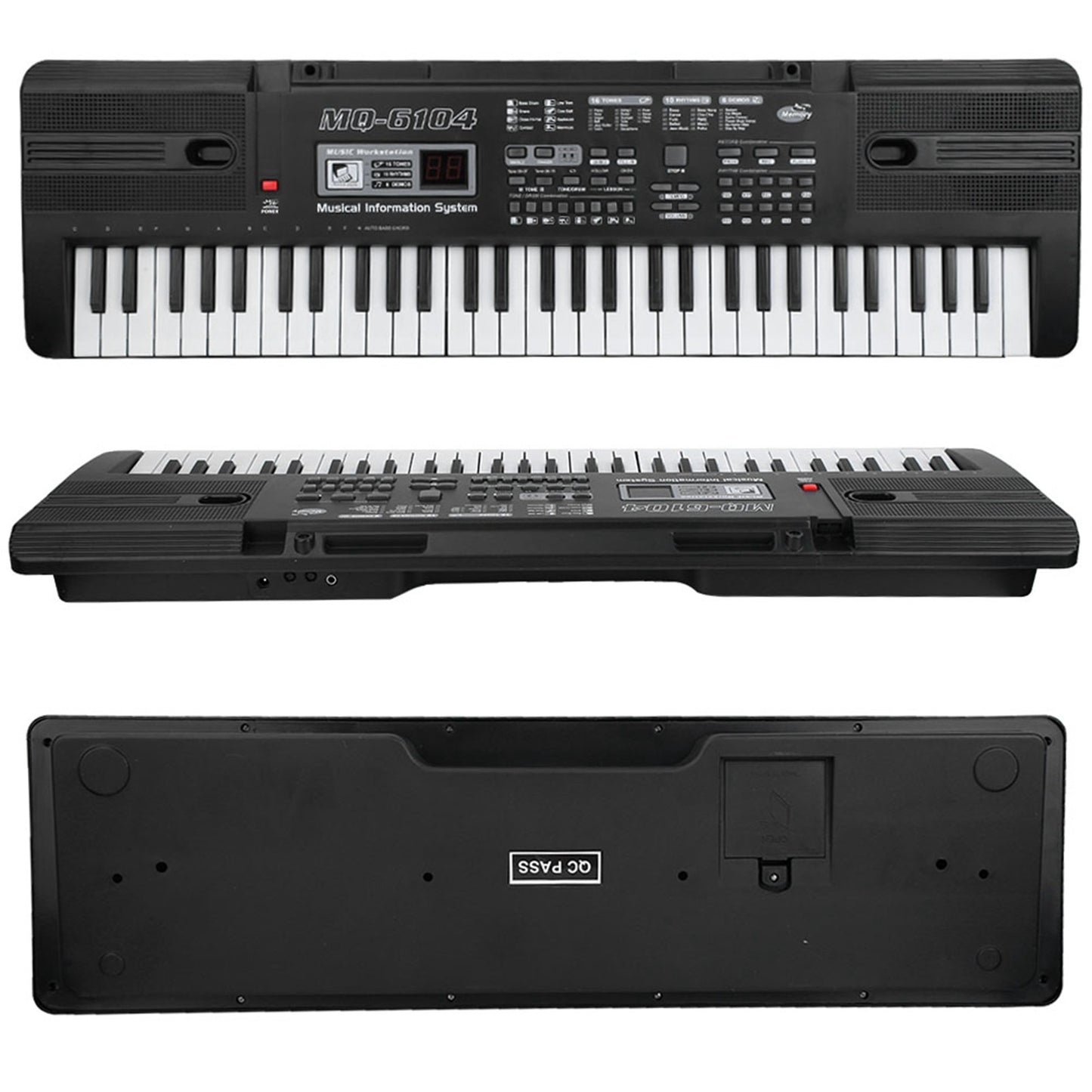 61-Key Digital Piano Keyboard with Microphone, Portable Music Piano Keyboard Electronic Keyboard Multifunctional Key Piano Musical Instrument Keyboard for Piano Music Teaching Birthday Gifts Beginner (With LCD Display)