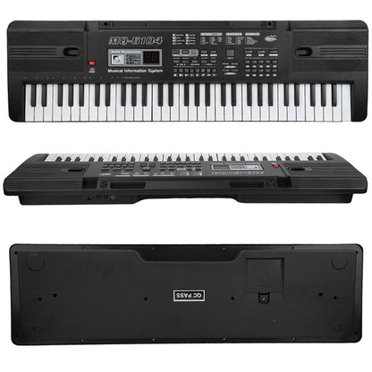 61-Key Digital Piano Keyboard with Microphone, Portable Music Piano Keyboard Electronic Keyboard Multifunctional Key Piano Musical Instrument Keyboard for Piano Music Teaching Birthday Gifts Beginner (With LCD Display)