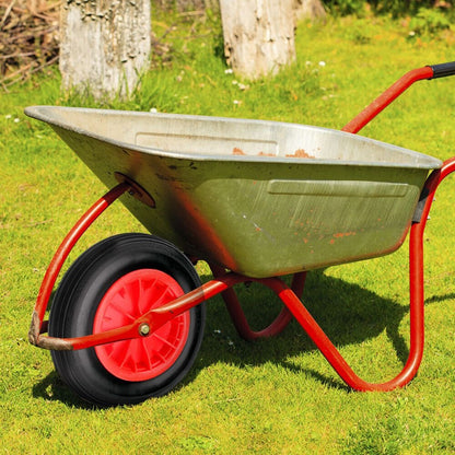 Wheelbarrow Wheel 14 Inch Puncture Proof Solid PU Replacement Tyre 3.50-8 Heavy Duty 120kg for Garden Barrow Trolley Trailer