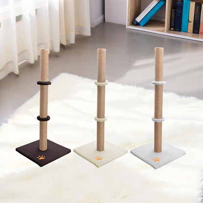 Cat Scratching Post 89 Cm Vertical Cat Tree For Pet Cats Climbing Frame With Soft Plush Carpet-Covered Base And Sisal Pole For Pet Cats