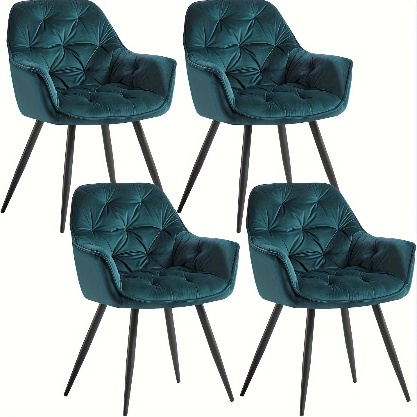 Velvet Dining Chairs with Armrests – Upholstered High-Density Foam Seat, 83cm Tall, 1pc, 2pcs or 4pcs Set for Kitchen, Living Room, Bedroom & Lounge, 7 Colours