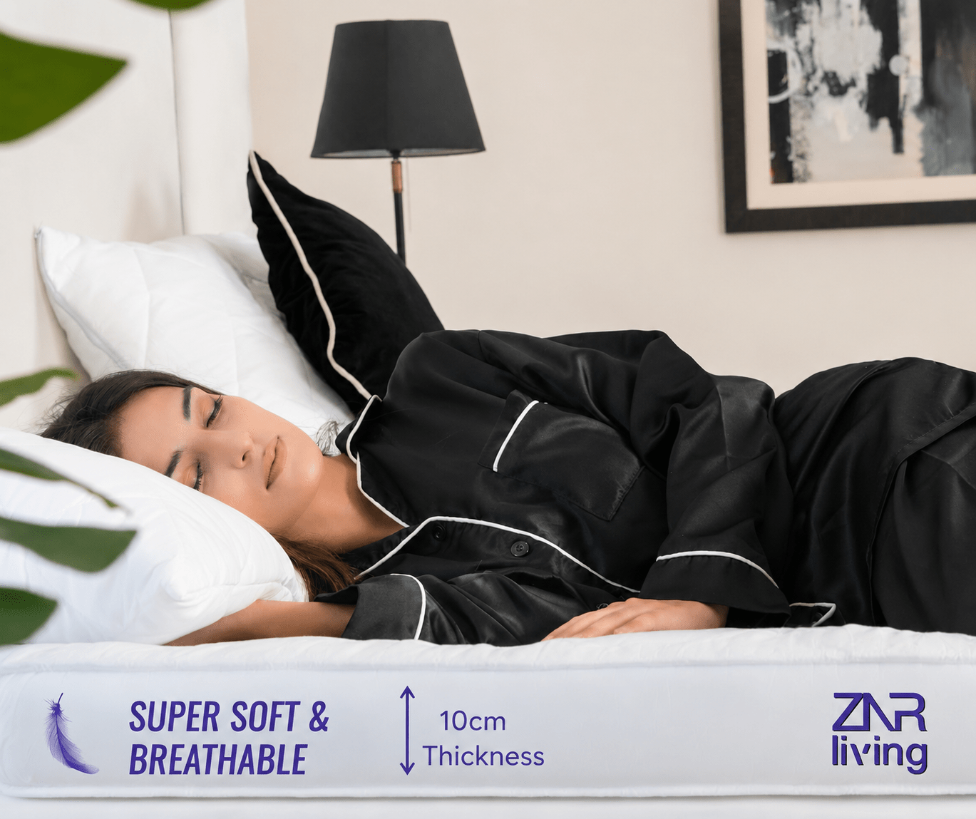 Supersoft Mattress Topper Bed - 4 Inch (10cm) Thick Mattress Topper with Elasticized Corner Straps - White