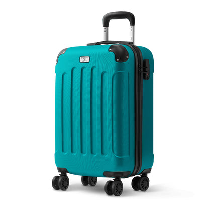 LUGG 55x35x23cm Skywander Lightweight Travel Cabin Bag Carry On Approved Suitcase ABS Shell Protection Water Resistant & Safe Locking System Easyjet Overhead Compliant (20inch)