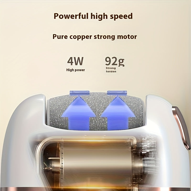 1pc Rechargeable Electric Foot Grinder, with Three Replaceable Grinding Heads, Including a Thickness Grinding Head for Polishing Thick, Portable and Easy to Use, USB Charging