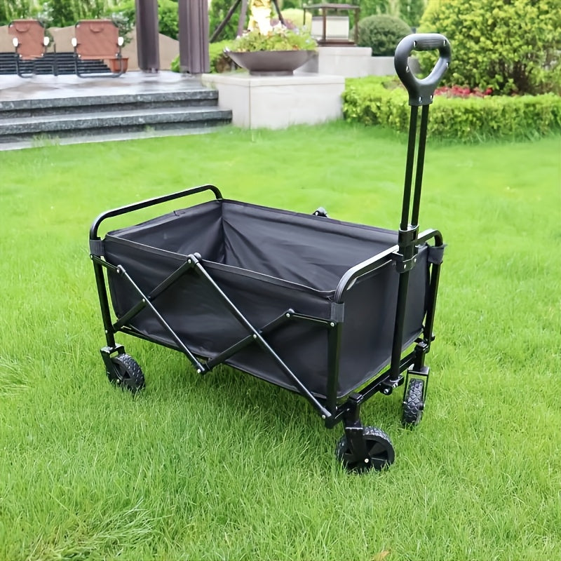 1pc Heavy-Duty 4-Wheel 199.58KG Garden Cart with Ergonomic Handle & Reinforced Steel Frame - All-Terrain Wheels, Large Capacity Utility Wagon for Camping, Hiking, Farming, Garden, Hiking Gear, Sturdy Construction
