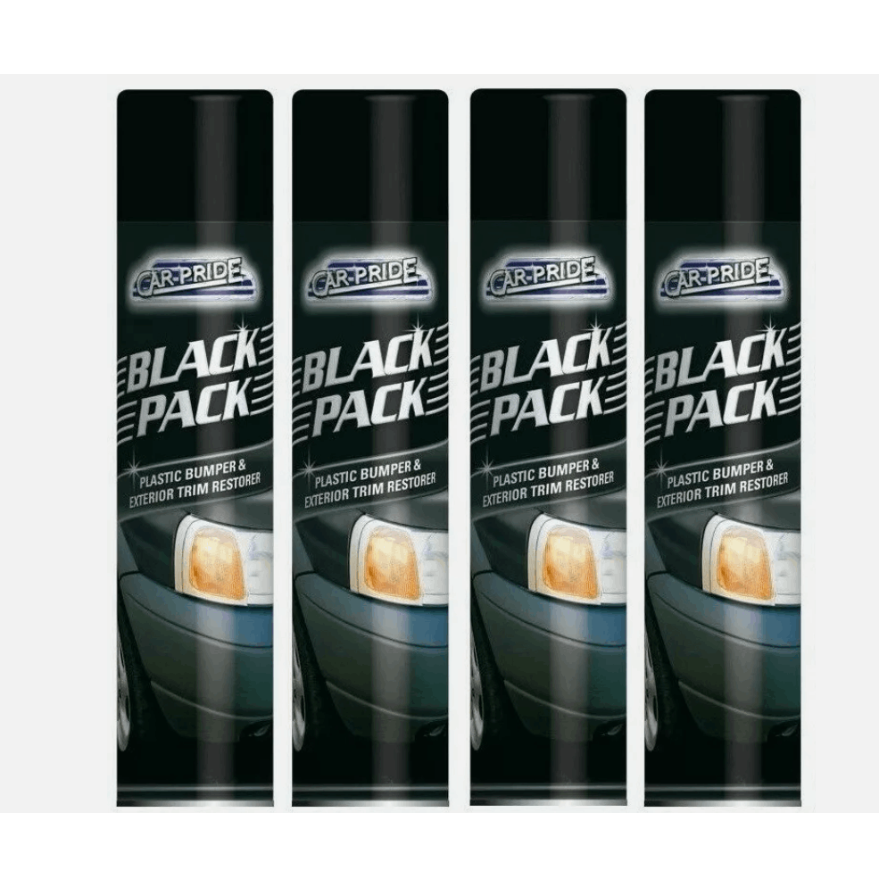4x Car Pride Black Pack Bumper Restorer 300ml Exterior Plastic Trim Care Solution for Cars, Bumpers & Mouldings, Deep Black Finish & Long-Lasting Appearance