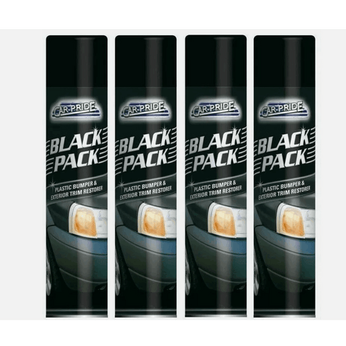 4x Car Pride Black Pack Bumper Restorer 300ml Exterior Plastic Trim Care Solution for Cars, Bumpers & Mouldings, Deep Black Finish & Long-Lasting Appearance