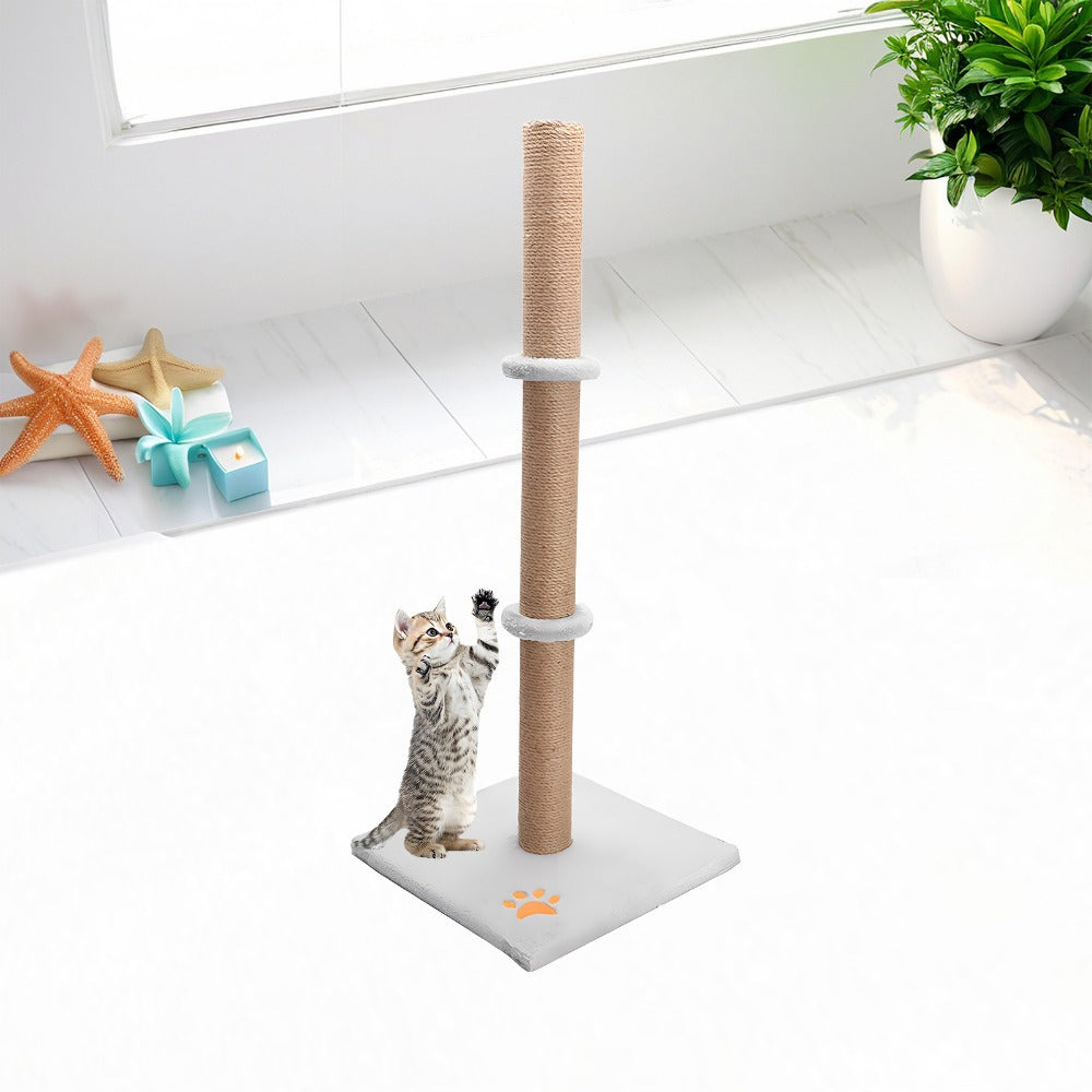 Cat Scratching Post 89 Cm Vertical Cat Tree For Pet Cats Climbing Frame With Soft Plush Carpet-Covered Base And Sisal Pole For Pet Cats
