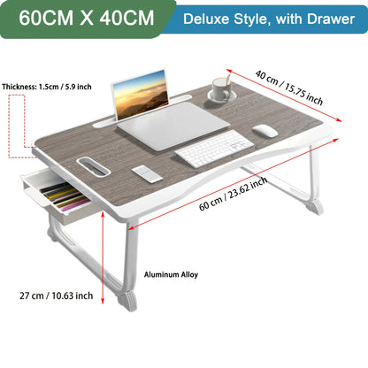 Laptop Desk, Laptop Bed Table with Foldable Legs & Cup Slot, Reading Holder Notebook Stand, Laptop Bed Tray for Bed Sofa Breakfast Work Study Reading, Laptop Stand for Bed, Bed Table for Laptop