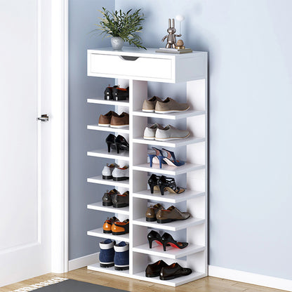 8/9-Tier Heavy-Duty Tall Shoe Rack Cabinet with Drawer, Space-Saving Vertical Shoe Organizer, Narrow Entryway/Bedroom/Office Storage, for Hallway, Closet, Apartment, Bedroom Organization