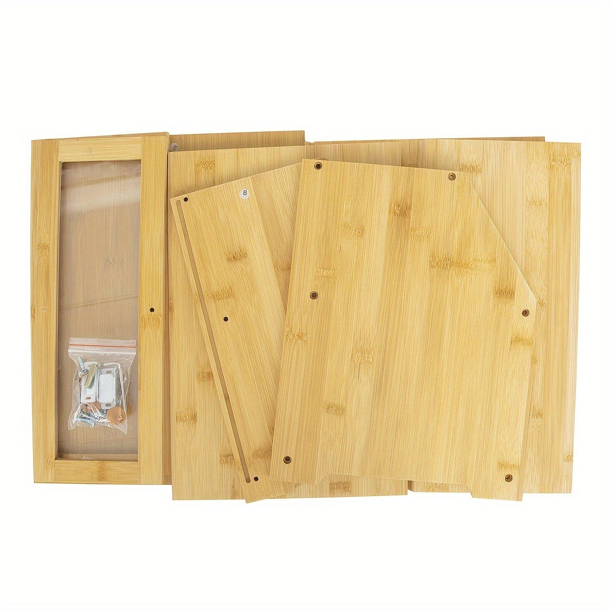 1pc Bamboo Double-Layer Bread Bins Household Kitchen Food Storage Box Organizer