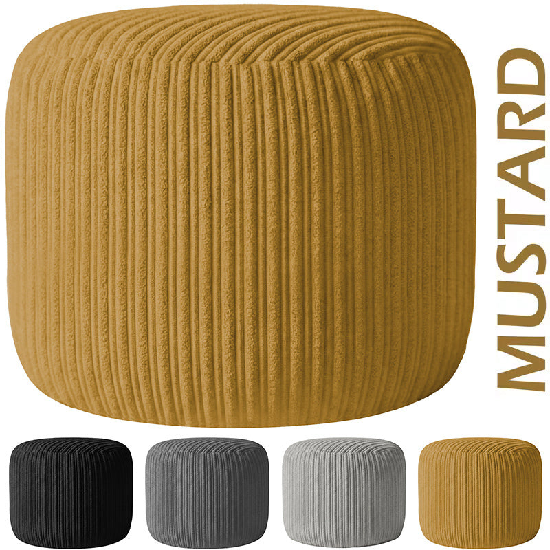 Jumbo Cord Footstool Pouffe, Round Shape Corduroy Bean Bag Ottoman Footrest for Lounge & Bedroom, Durable & Stylish Ergonomic Design
