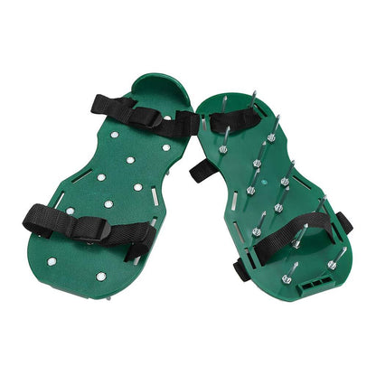 Garden Lawn Aerator Spike Shoes, Manual Aerating Sandals with 2 Adjustable Straps, Universal Fit for All Sizes, 13 Deep 5cm Spikes for Grass Soil Health, Easy Tool for Lawn Care, Strong Durable Design for Outdoor Use