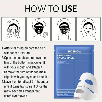 4pcs Instant Lifting Collagen Mask, Highly Moisturizing And Locking in Moisture, Firming, Smoothing And Brightening Skin, One in The Morning And Evening, Making Your Skin Look More Youthful, Day And Night Mask, And Skincare