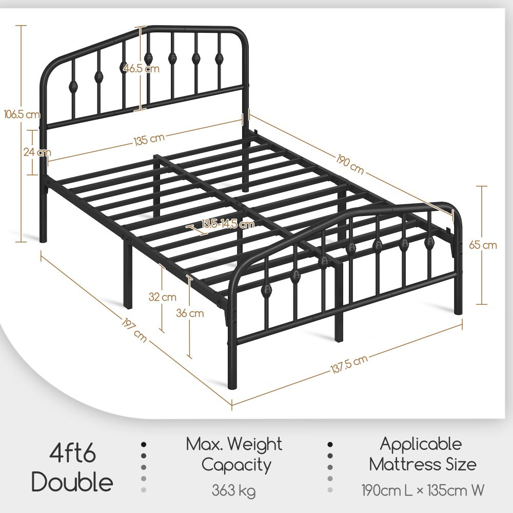 arched metal platform bed frame - colour or design option 15