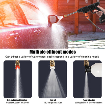 Wireless High-pressure Cleaning Machine, Equipped with 6-in-1 Nozzle And 2X Rechargeable Battery, Household Vehicle Cleaning Water Gun Tool, Suitable for Cleaning Yards, Gardens And Green Plants, Portable Car Washing Tool