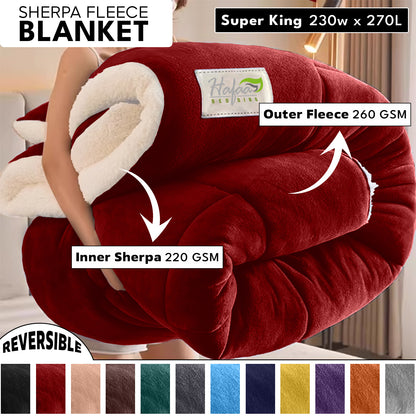 Soft Cozy Sherpa Blanket, Double-Sided Throw Blanket, Contemporary Design, Warm Throw for Couch, Bed, Office and Travel, Versatile All-Season, Perfect Holiday Gift