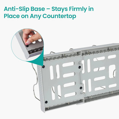 Expandable Pan Lid Organiser Rack 7/10 Adjustable Dividers, Anti-slip Pantry Cupboard Organiser Kitchen Drawer Bakeware Plate Holders for Pots, Pans, Chopping Board, Saucepan, Baking Trays