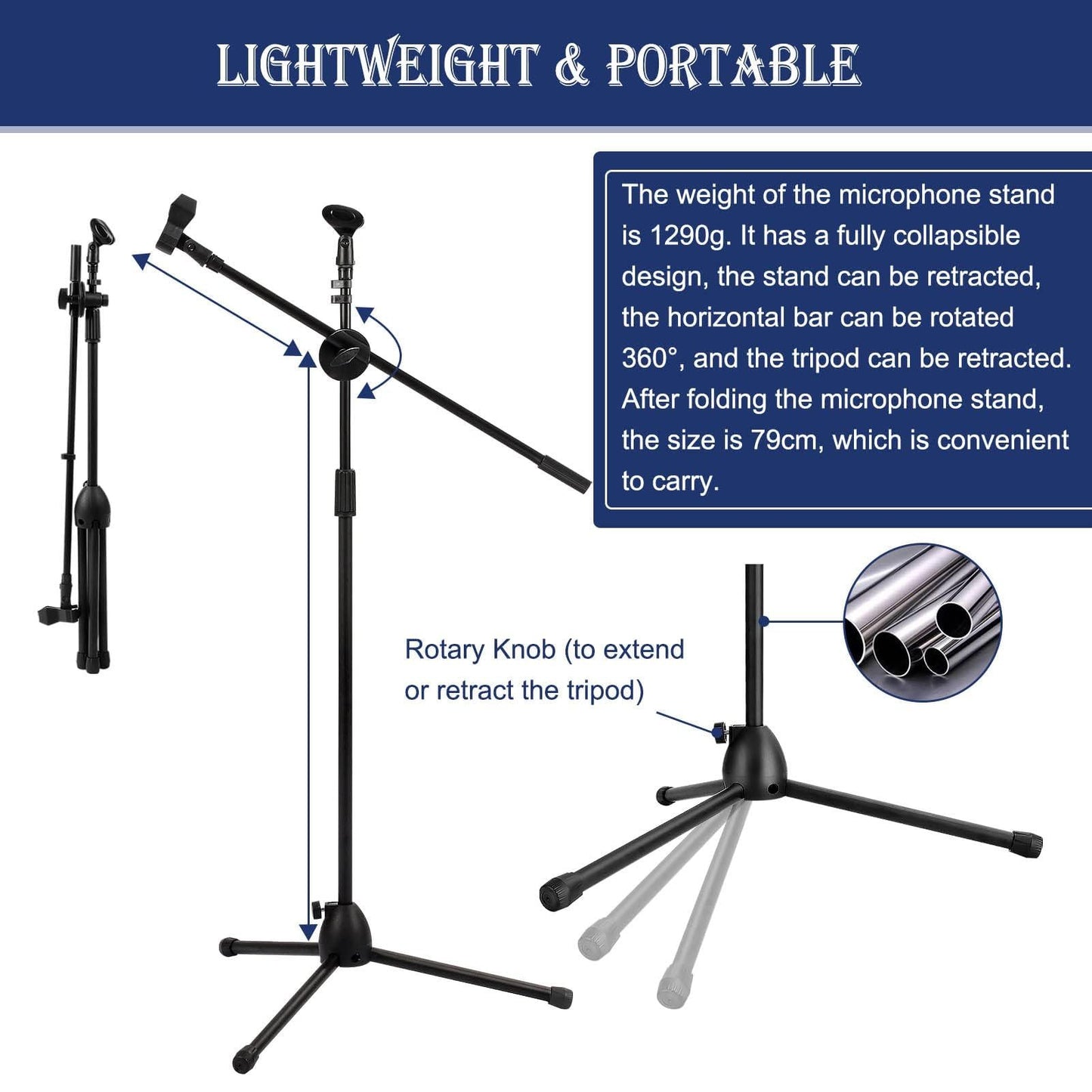 Ground Support Stand, Adjustable Microphone Stand, Floor-standing Microphone Stand, Microphone Tripod Stand