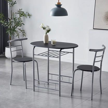 Dining Table and Chairs Set Metal Wood Effect Kitchen Table Dining Chairs