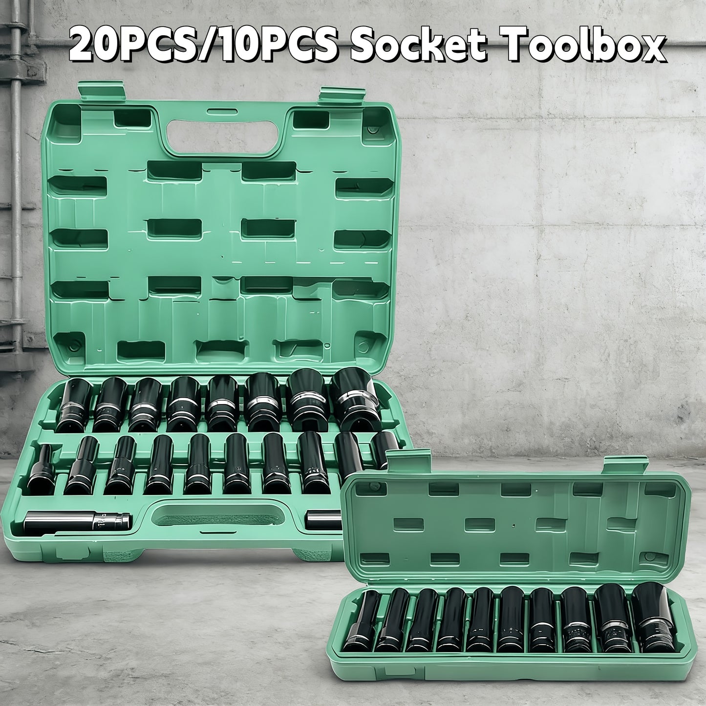 10/20pcs, 1/2in, Deep Impact Socket Set, Portable Electric Wrench Socket Set, 10-24mm Caliber Hex Bit Tool Set, Local Stock Shipping, Deep Metric Socket Set, Long-Reach Wheel Wrench Nuts, Suitable for Industrial Repairs, Home Decoration, Automotive