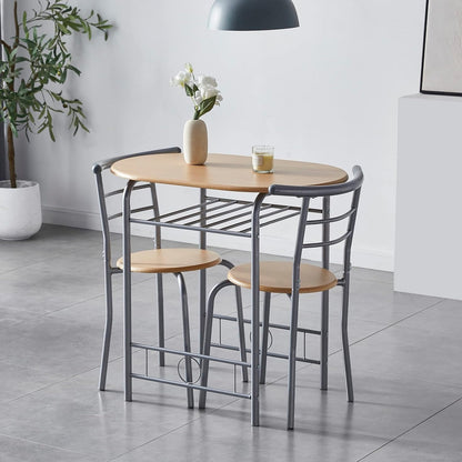 Dining Table and Chairs Set Metal Wood Effect Kitchen Table Dining Chairs