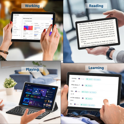 Android 15 Tablet 10 Inch 12GB RAM 64GB ROM 1TB Expandable IPS 1280x800 6000mAh Dual Camera 2MP Front 8MP Rear Holiday Gift Tablet