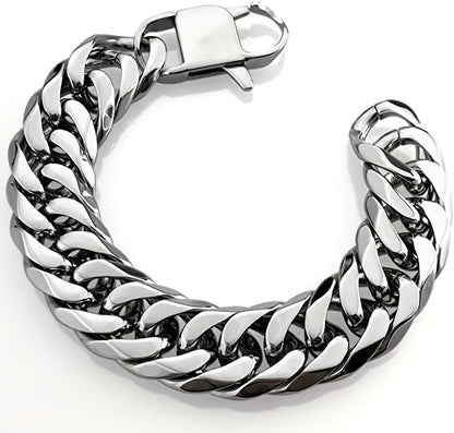 16/19/21Mm Width 316 Stainless Steel Curb Bracelet Hip Hop Party Men'S 316 Stainless Steel Bracelet Heavy Chain