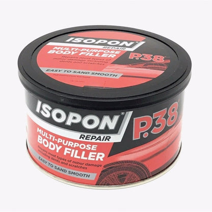 Car Body Filler UPOL ISOPON P38 Easy Sand 250ml Two Part Polyester Paste for Dents Scratches Holes Metal Aluminium GRP Paintable Smooth Finish